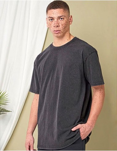 B-BY189-Acid Washed Heavy Oversize Tee